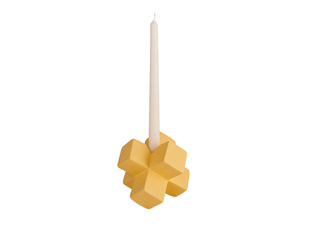 Cubist Candlestick, Yellow