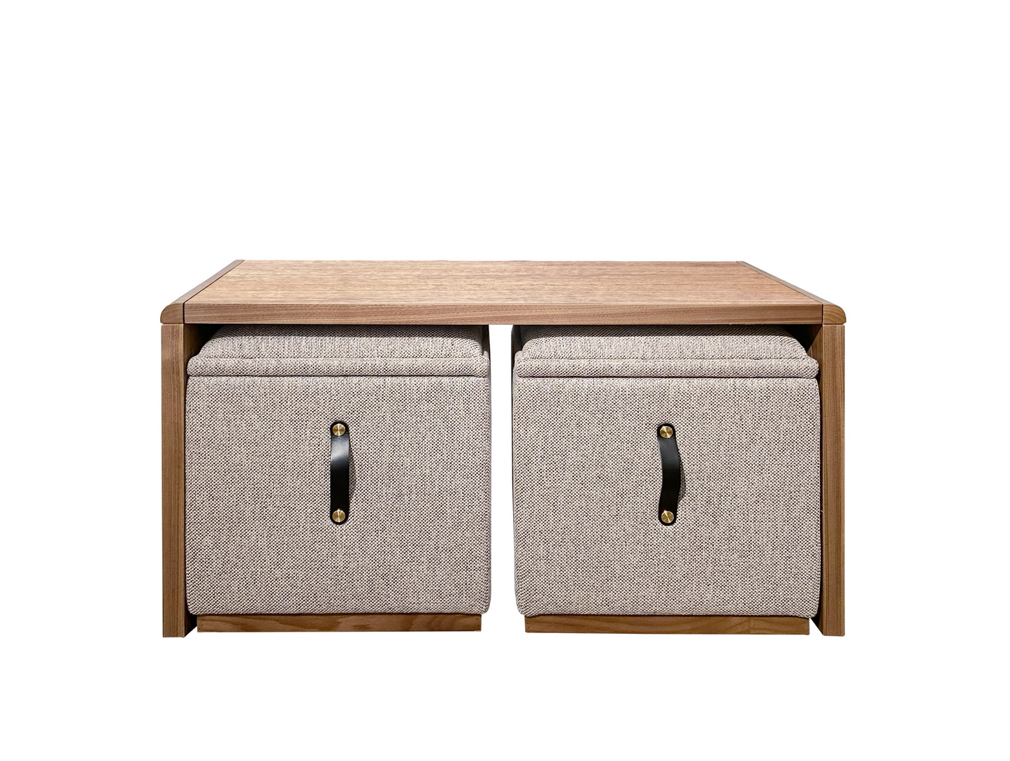 Abby Coffee Table and  Storage Ottoman Set of 3, Grey