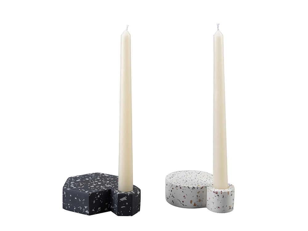 Terrazzo Candle Holder, White