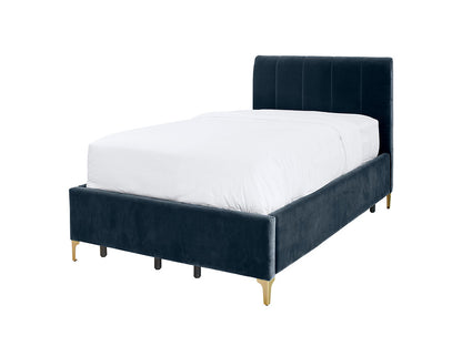 Andrea Bed With No Drawers Single / No Storage / Arctic Blue Velvet