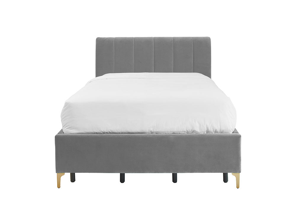 Andrea Bed With No Drawers Double / No Storage / Otter Grey