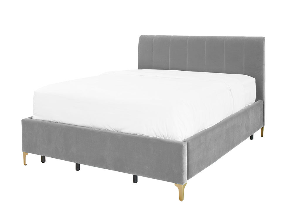 Andrea Bed With No Drawers Queen / No Storage / Otter Grey