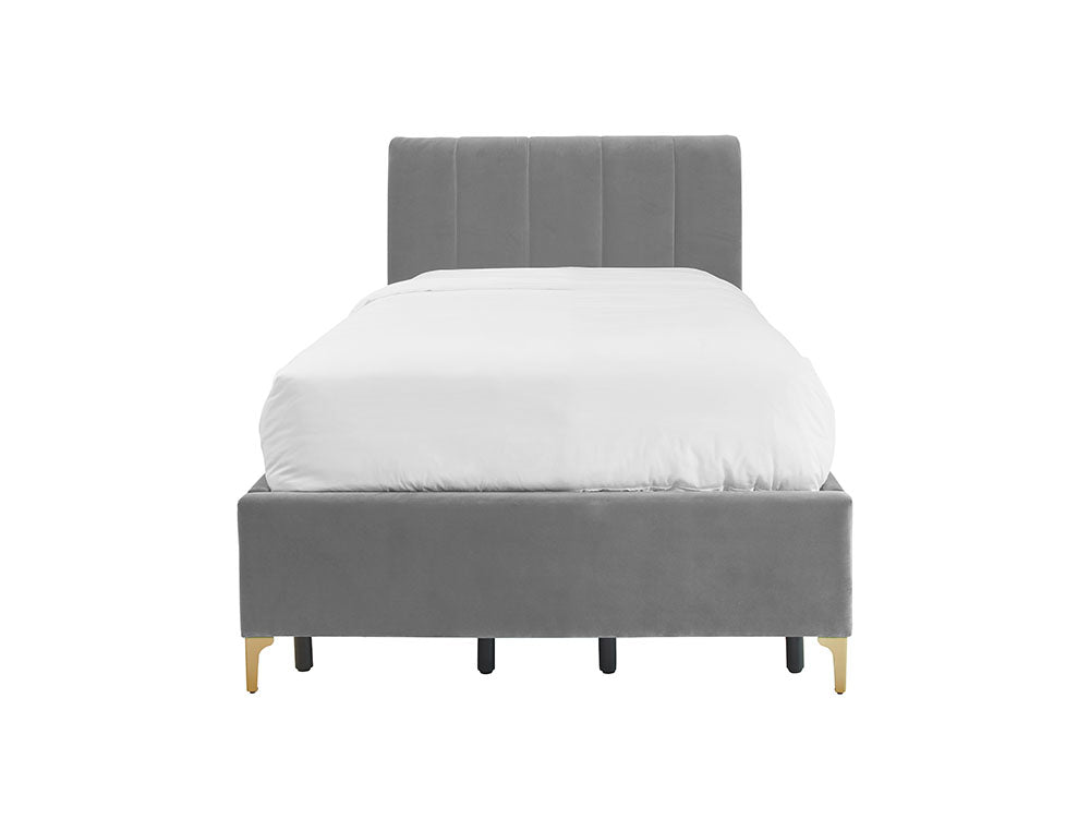 Andrea Bed With No Drawers Single / No Storage / Otter Grey