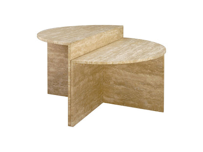 Gianni Semi Tall Coffee Table, Travertine