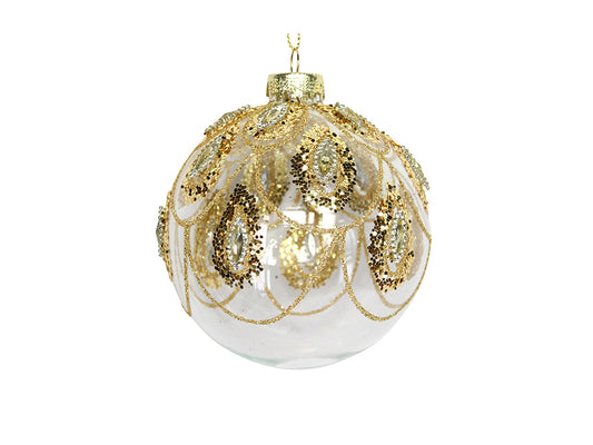 Gold Glitter Swags Bauble