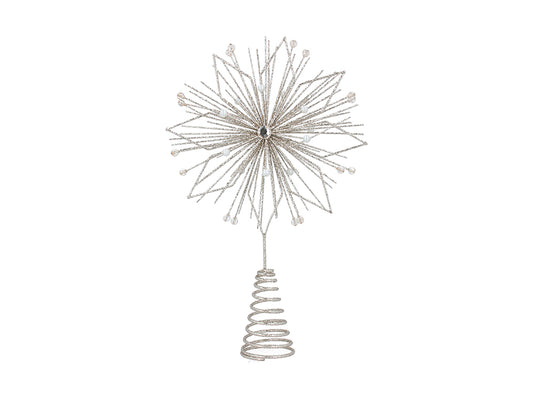 Silver Glitter Star Tree Topper