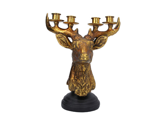 Gold Stag Head Candelabra