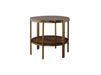 Lawson Side Table, Brown Marble