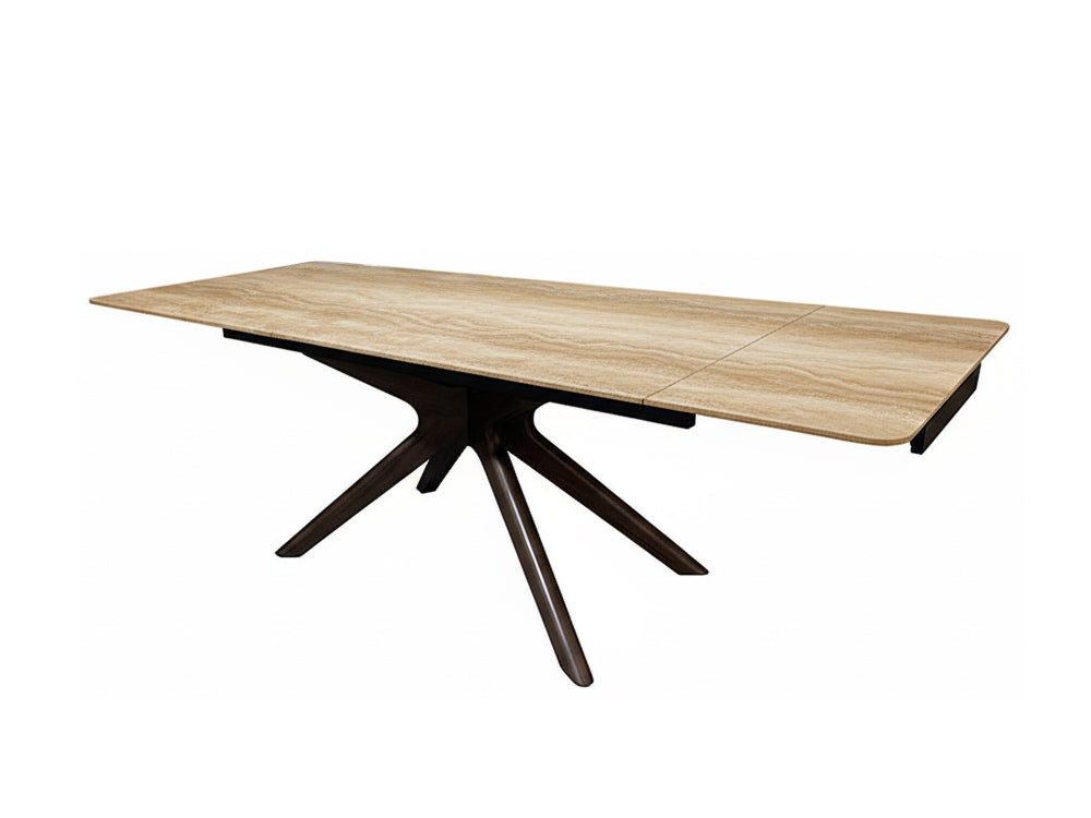 Nevada Ceramic Extending Table, Ceramic Travertine Top