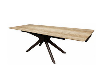 Nevada Ceramic Extending Table, Ceramic Travertine Top