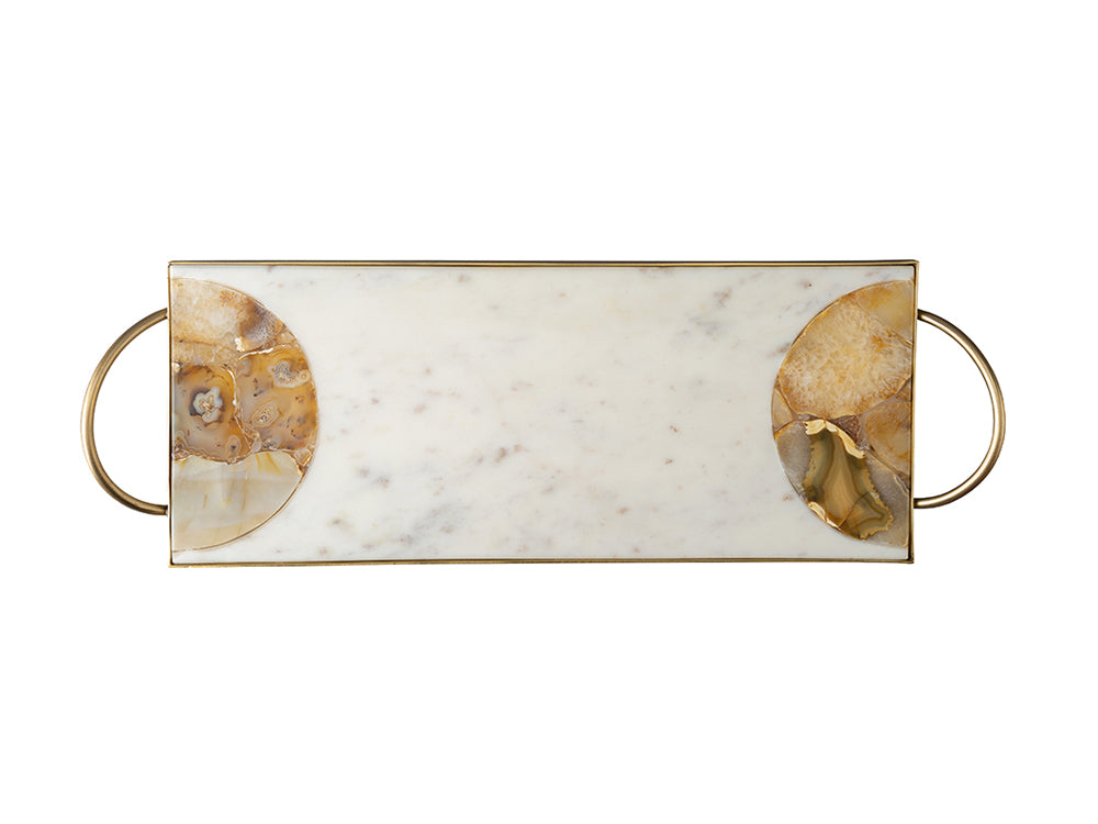 Agate Inlay Marble Tray