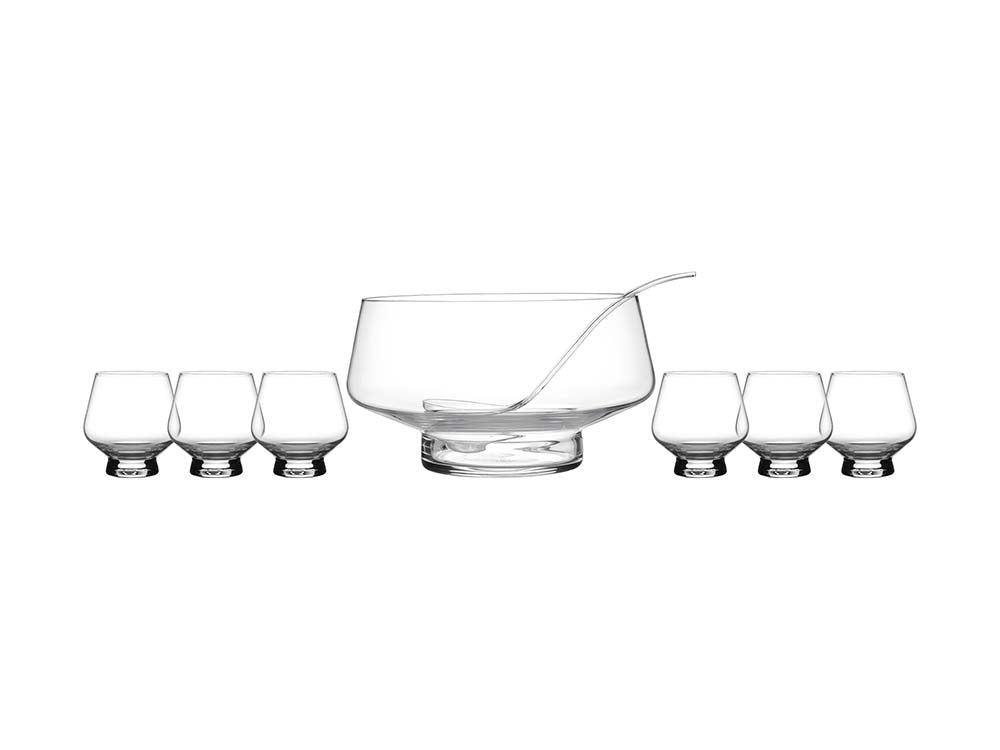 Diamante Punch Bowl with 6 Tumblers