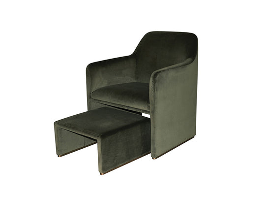 Cole Armchair with Ottoman, Olive