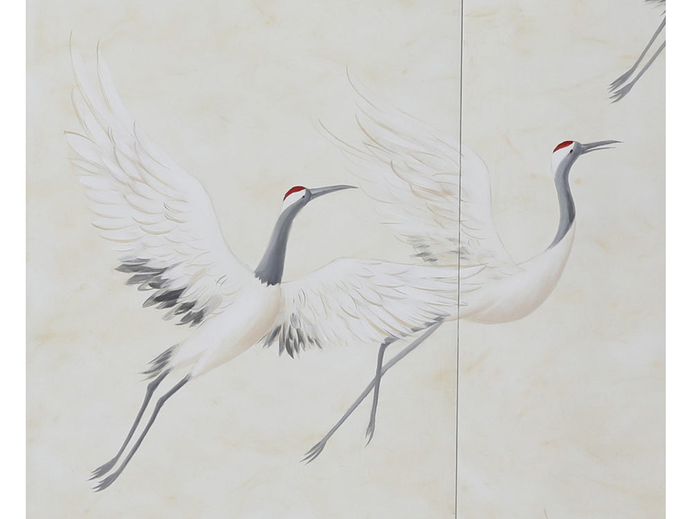 Cranes Hand Painted Triptych