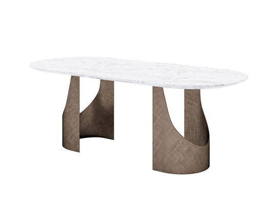 Greenwich Marble Dining Table White, 210cm