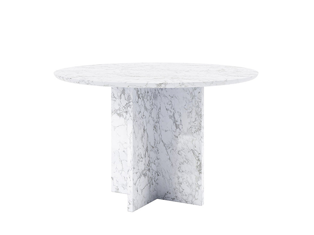 Giovanni Round Marble Dining Table, Cross Leg