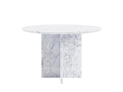 Giovanni Round Marble Dining Table, Cross Leg