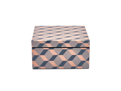 Kubes Lacquered Box, Teal Large