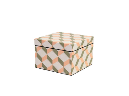 Kubes Lacquered Box, Olive Small