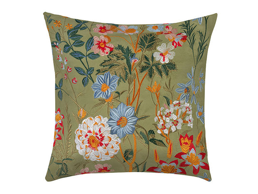 Flora Cushion Cover, Olive 50x50cm