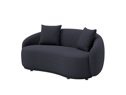 Dawn 3 Seater Curved Sofa Kuka Black Fabric