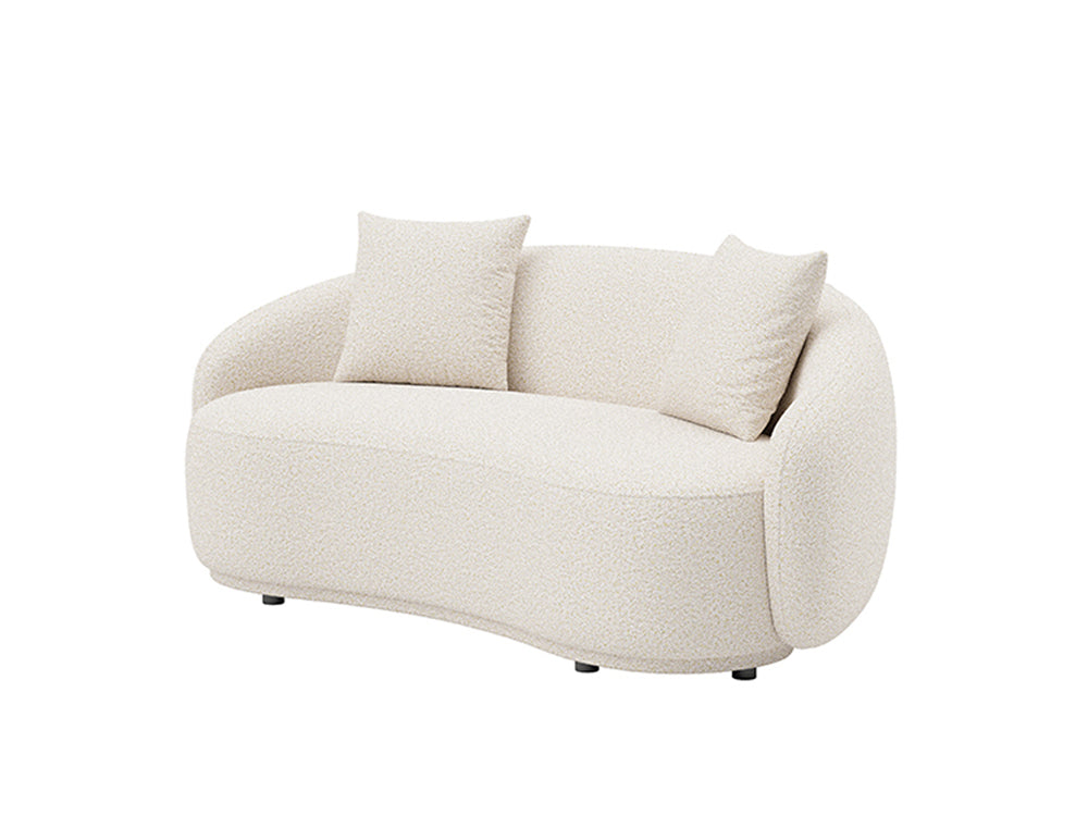 Dawn 3 Seater Curved Sofa Hana White Fabric