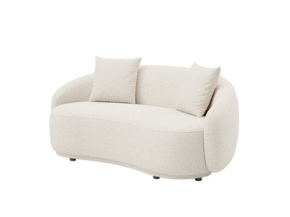 Dawn 3 Seater Curved Sofa Hana White Fabric