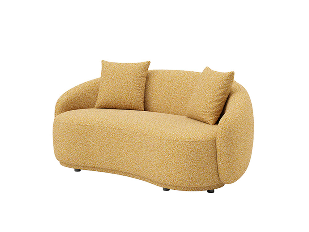Dawn 3 Seater Curved Sofa Hana Mustard Fabric