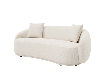 Dawn 4 Seater Curved Sofa Hana White Fabric