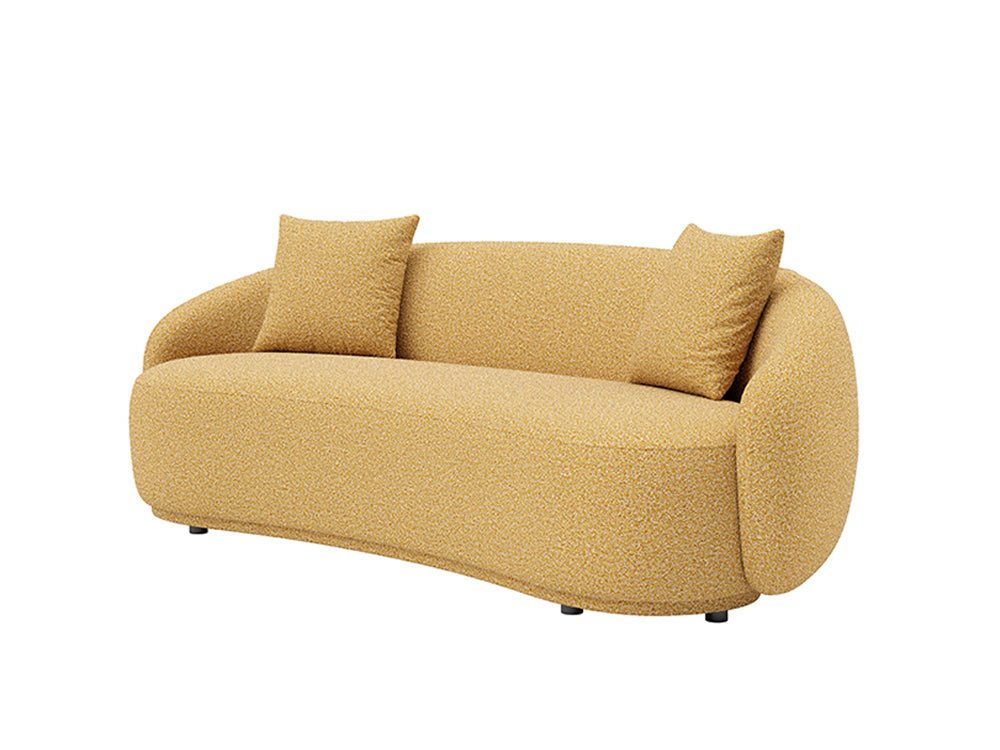 Dawn 4 Seater Curved Sofa Hana Mustard Fabric
