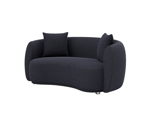 Lilly 2 Seater Curved Sofa Kuka Black Fabric