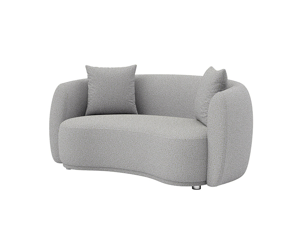 Lilly 2 Seater Curved Sofa Hana Light Blue Fabric