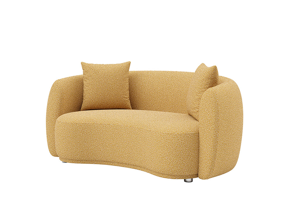 Lilly 2 Seater Curved Sofa Hana Mustard Fabric