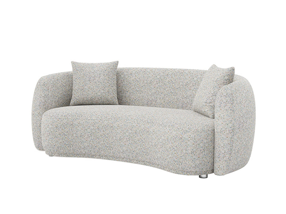 Lilly 3 Seater Curved Sofa Kuka Natural Fabric