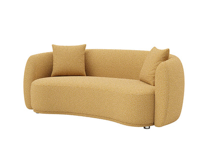 Lilly 3 Seater Curved Sofa Hana Mustard Fabric