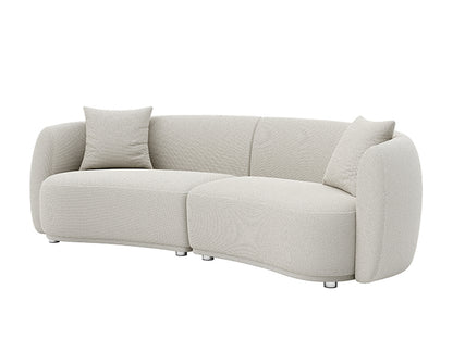 Lilly 4 Seater Curved Sofa Kuka Natural Fabric