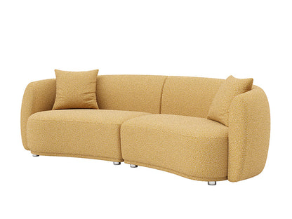 Lilly 4 Seater Curved Sofa Hana Mustard Fabric