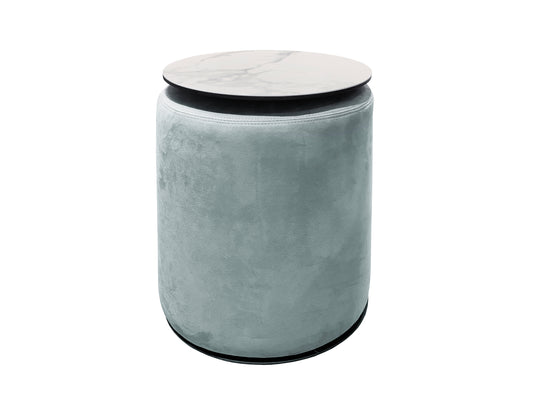Cora Side Table with Stool, Ceramic Top