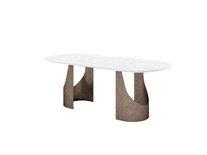 Zenrich Dining Table, White Marble 210cm