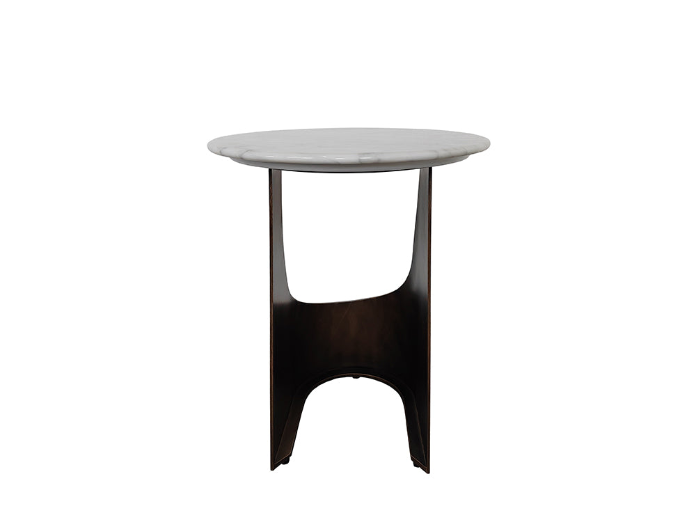 Zenrich Side Table, White Marble