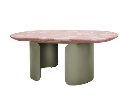 Lucca Coffee Table, Nude Pink Shell Marble Top