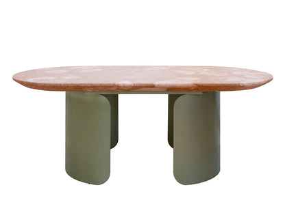 Lucca Coffee Table, Nude Pink Shell Marble Top