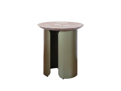 Lucca Side Table, Nude Pink Shell Marble Top