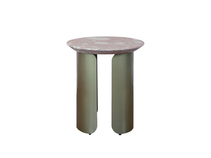 Lucca Side Table, Nude Pink Shell Marble Top