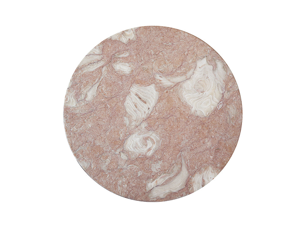Lucca Side Table, Nude Pink Shell Marble Top