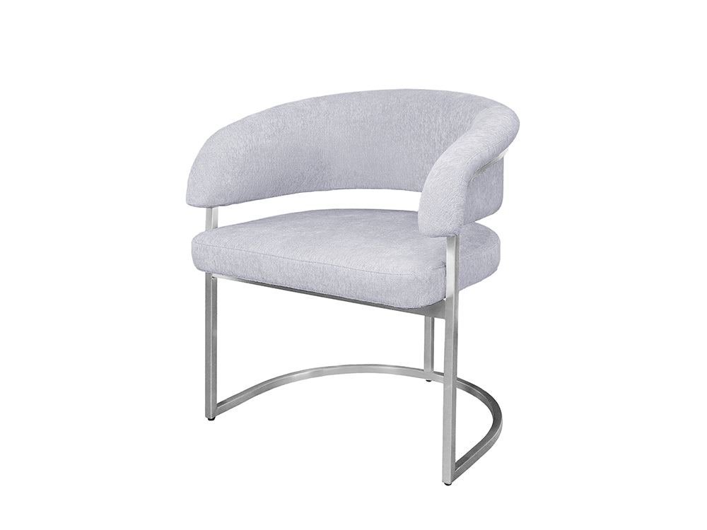Sierra Chair, Brushed Silver & Ecru
