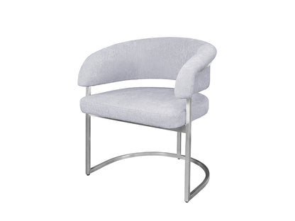 Sierra Chair, Brushed Silver & Ecru