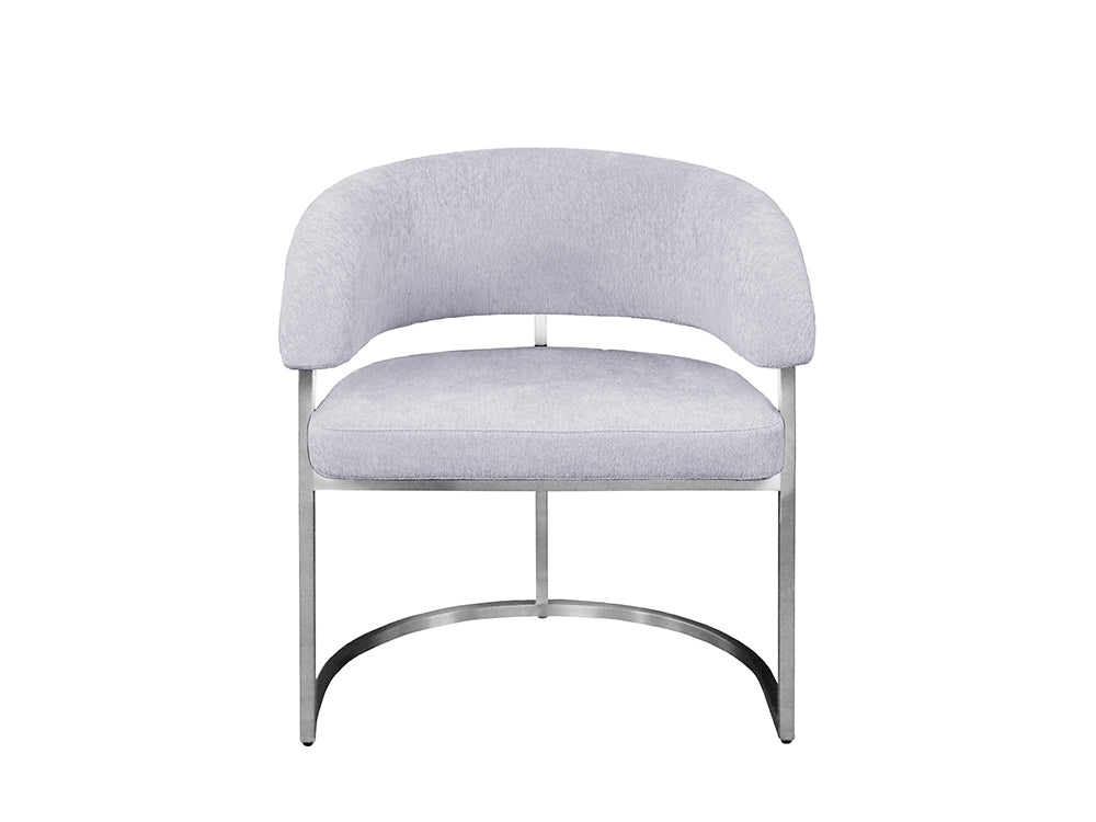 Sierra Chair, Brushed Silver & Ecru