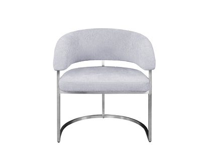 Sierra Chair, Brushed Silver & Ecru
