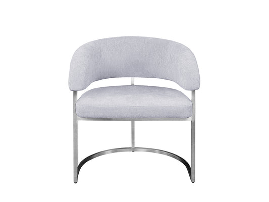 Sierra Chair, Brushed Silver & Ecru
